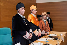 Mesa presidencial. Investidura de Aníbal Ollero como Doctor "Honoris Causa" por la Universidad de Málaga. Edificio del Rectorado. Mayo de 2025