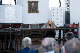 Eugenio Chicano en el Aula de Cultura de Diario Sur. Sociedad Económica Amigos del País. Junio de 2019
