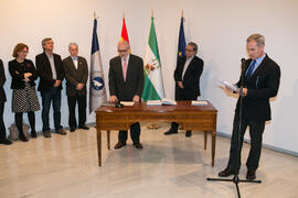Toma de Posesión de Victoriano Giralt García como Director de las Tecnologías de la Información y las Comunicaciones (TICs) de la Universidad de Málaga. Edificio del Rectorado.  Marzo de 2016