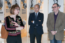 Yolanda García Calvente, Tomás Azorín y Carlos Rosa en la inauguración de la exposición “arcVisio...