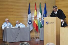 Discurso de Teodomiro López. Investidura como "Doctores Honoris Causa" de Antonio García Berrio y Pilar Palomo Vázquez por la Facultad de Filosofía y Letras de la Universidad de Málaga. Edificio del Rectorado. Junio de 2024