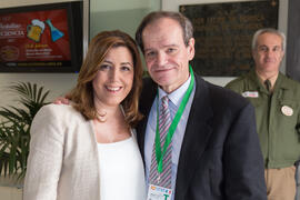 Carlos Jesús Pérez San Emeterio con Susana Díaz. XXV Cumbre Hispano-Francesa. Edificio del Rectorado. Febrero de 2017