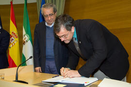 Toma de Posesión de José Miguel Vadillo Pérez como nuevo catedrático del Departamento de Química Analítica de la Universidad de Málaga. Edificio del Rectorado. Febrero de 2018