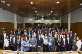 Foto de grupo. I Premios del Aula de Economía y Deporte de la Universidad de Málaga. Edificio del Rectorado. Febrero de 2024