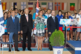 Pedro Montiel, Wolf Frühauf, Adelaida de la Calle y Manuel Jesús Barón. Ceremonia de apertura del...