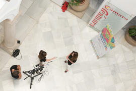 Entrevista a Maribel García Cantero en photocall. Curso "Transexualidad". Cursos de Verano de la Universidad de Málaga. Málaga. Julio de 2018