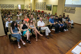 Asistentes a la presentación de la memoria académica correspondiente al curso 2015/2016. Facultad...