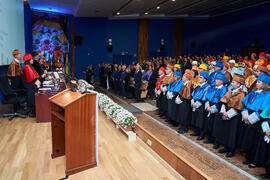 Asistentes a la investidura de Bernardo Quintero como Doctor "Honoris Causa" por la Universidad de Málaga. Paraninfo. Marzo de 2025