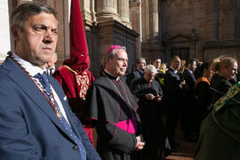 Juan Teodomiro López y Jesús Catalá Ibáñez. Acto de la Hermandad de los Estudiantes en la Catedra...