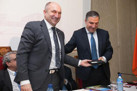 Eugenio José Luque y Elías Bendodo en la clausura del 50 Aniversario de la Facultad de Económicas...