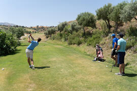 Jugada en el Campeonato Europeo de Golf Universitario. Antequera. Junio de 2019