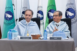 Hipólito Esteban y Antonio Soler en su investidura como Doctor "Honoris Causa" por la F...