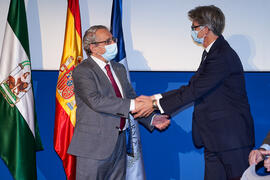 Toma de posesión de Antonio Francisco Galacho Abolafio como nuevo profesor titular del Área de Derecho Mercantil de la Universidad de Málaga. Paraninfo. Diciembre de 2021