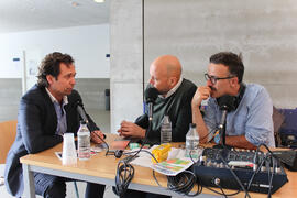 Enrique de Hoyos en la I Feria de Empleo de la Universidad de Málaga. Complejo de Estudios Sociales y de Comercio. Abril de 2015