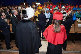 Cortejo académico. Investidura como Doctores "Honoris Causa" por la Universidad de Málaga de Miquel Roca i Junyent y Miguel Herrero y Rodríguez de Miñón. Paraninfo. Diciembre de 2024