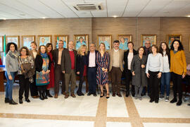 Foto familia de la reunión del Primer Plan Estratégico de la Facultad de Filosofía y Letras de la Universidad de Málaga. Campus de Teatinos. Noviembre de 2019