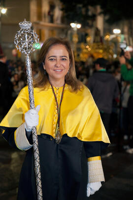 Representante de la Universidad de Málaga en el desfile procesional de la Hermandad de los Estudi...