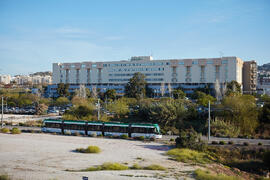 Hospital Clínico Universitario y Metro de Málaga. Campus de Teatinos. Abril de 2021