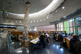 Biblioteca General con la instalación "Biblioteca de Babel XIII", de José Ignacio Díaz ...