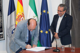 Toma de posesión de Juan José Padial Benticuaga como nuevo profesor titular de Filosofía de la Universidad de Málaga. Edificio del Rectorado.  Julio de 2016