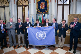 Entrega de la bandera de la ONU. Presentación del Centro Internacional de Autoridades y Líderes. ...