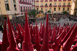 Acto de la Hermandad de los Estudiantes en la Catedral. Plaza del Obispo, Málaga. Marzo de 2018