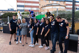 Actuación del grupo musical "Who Killed the DJ". Welcome to UMA. Bienvenida a los alumnos de intercambio internacional de la Universidad de Málaga. Jardín botánico. Octubre de 2019