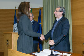 Toma de posesión de María Guadalupe Dávila Arias como nueva profesora titular del Departamento de Psicobiología y Metodología de las Ciencias del Comportamiento de la Universidad de Málaga. Edificio del Rectorado. Marzo de 2017