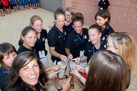 Momentos previos a la ceremonia de apertura del IX Campeonato de Europa Universitario de Fútbol Sala. Antequera. Julio de 2013
