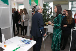 Isabel Rocha y José Ángel Narváez. Inauguración de la oficina 'Welcome to UMA'. Campus de Teatinos. Abril de 2019