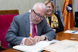 José Sánchez Maldonado en su nombramiento como Alumno de Honor de la Facultad de Ciencias Económicas y Empresariales. Facultad de Ciencias Económicas y Empresariales. Diciembre de 2019